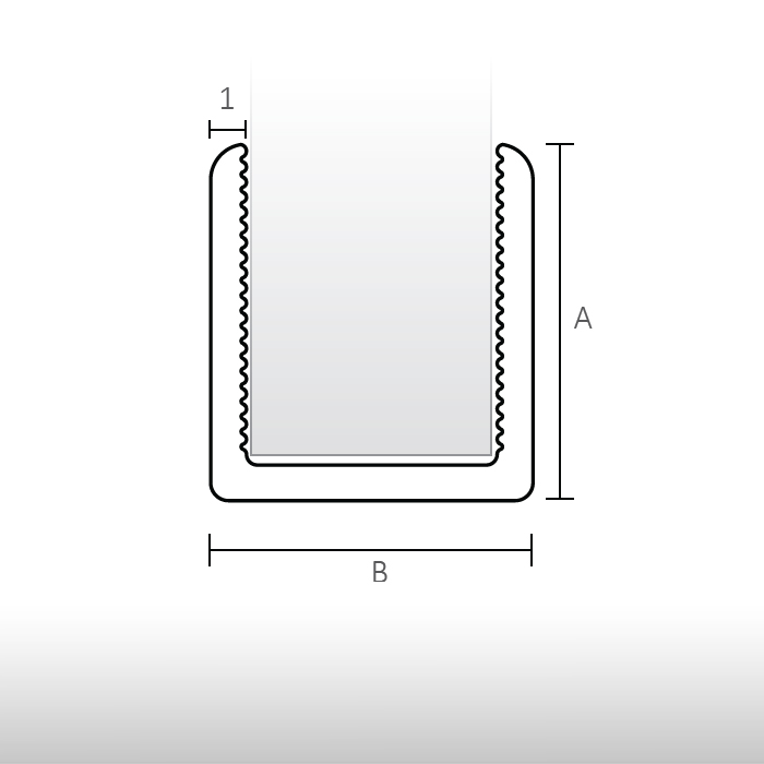 Aluminum U profile 10 x 9 for decorative wall panels